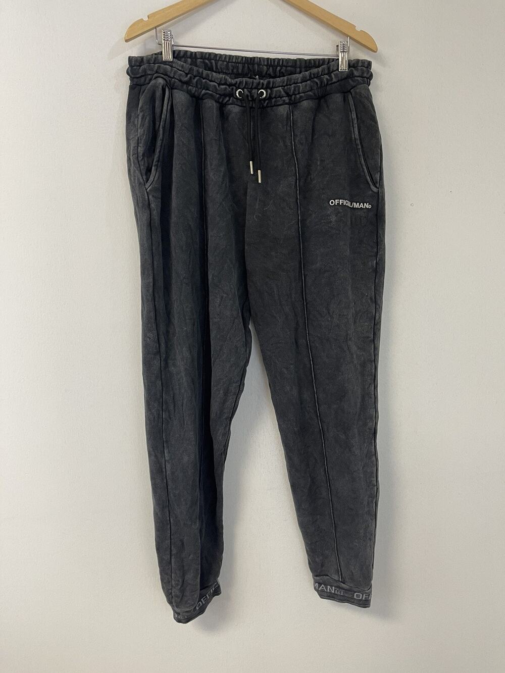 Boohoo Sweatpants Mens XL Gray Terry Knit Trackpants Tapered Pocket N206